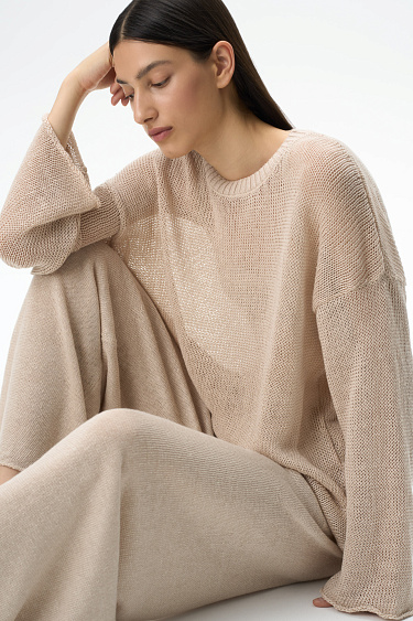 Полупрозрачный джемпер из 100% льна