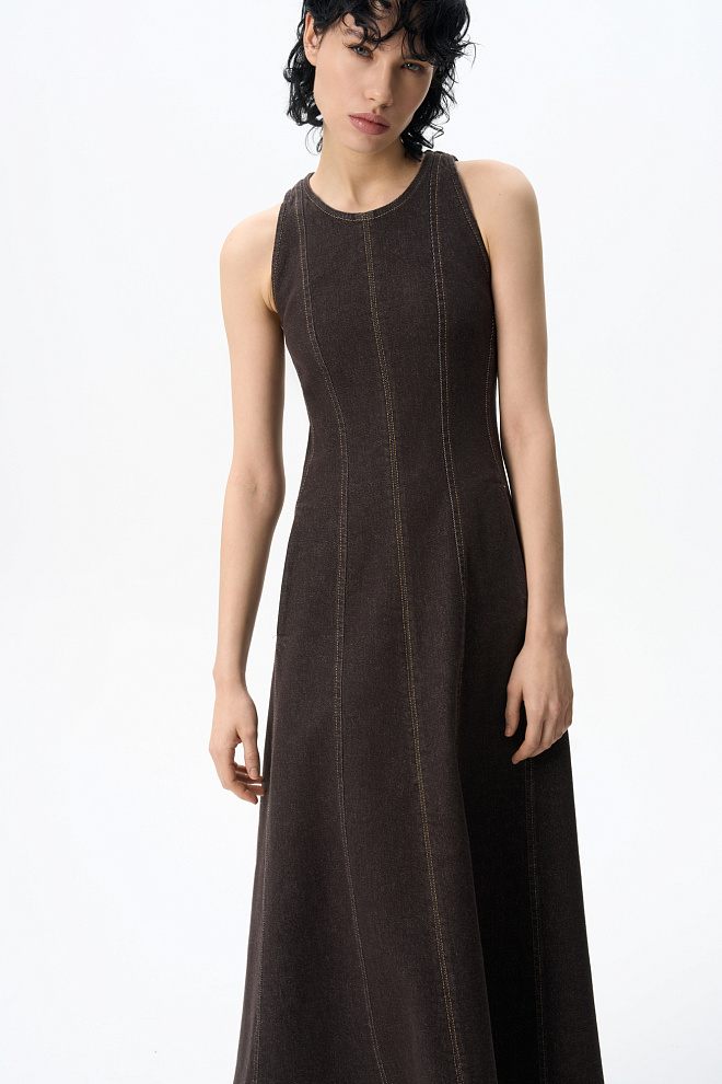 Джинсовое платье макси