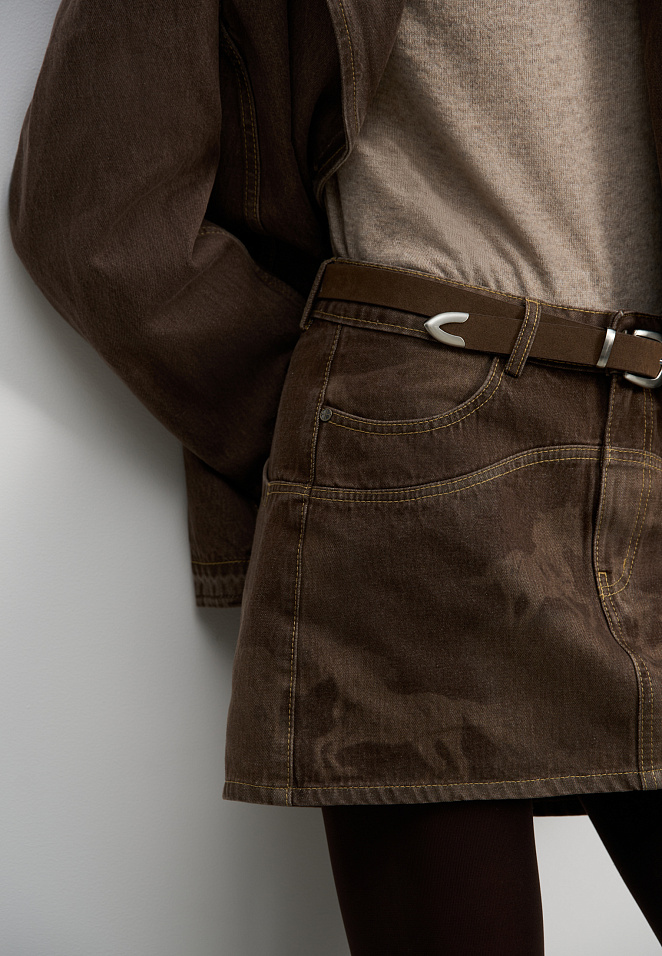 Юбка мини с принтом лошадей