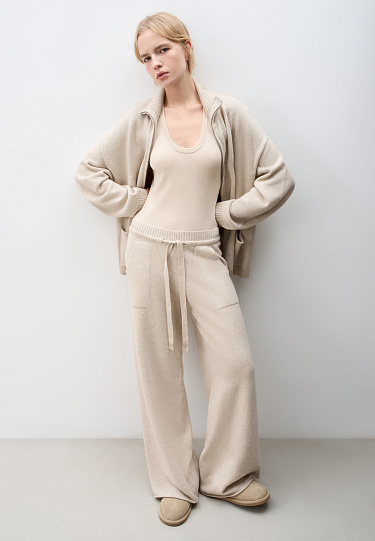 Трикотажные брюки из кашемира и шерсти 