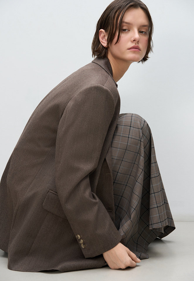 Юбка миди из шерсти в клетку