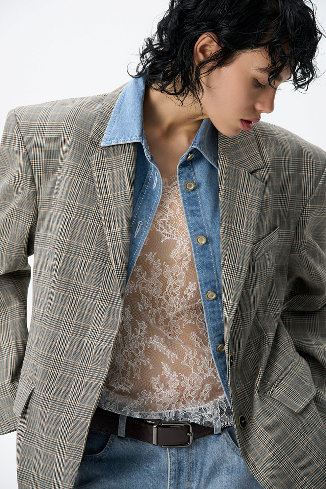 Жакет в клетку гленчек