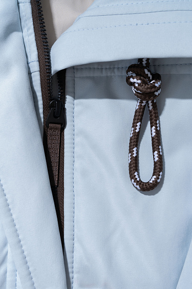 Короткий бомбер с воротником-стойкой