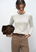 Базовый лонгслив из шерсти и хлопка, S