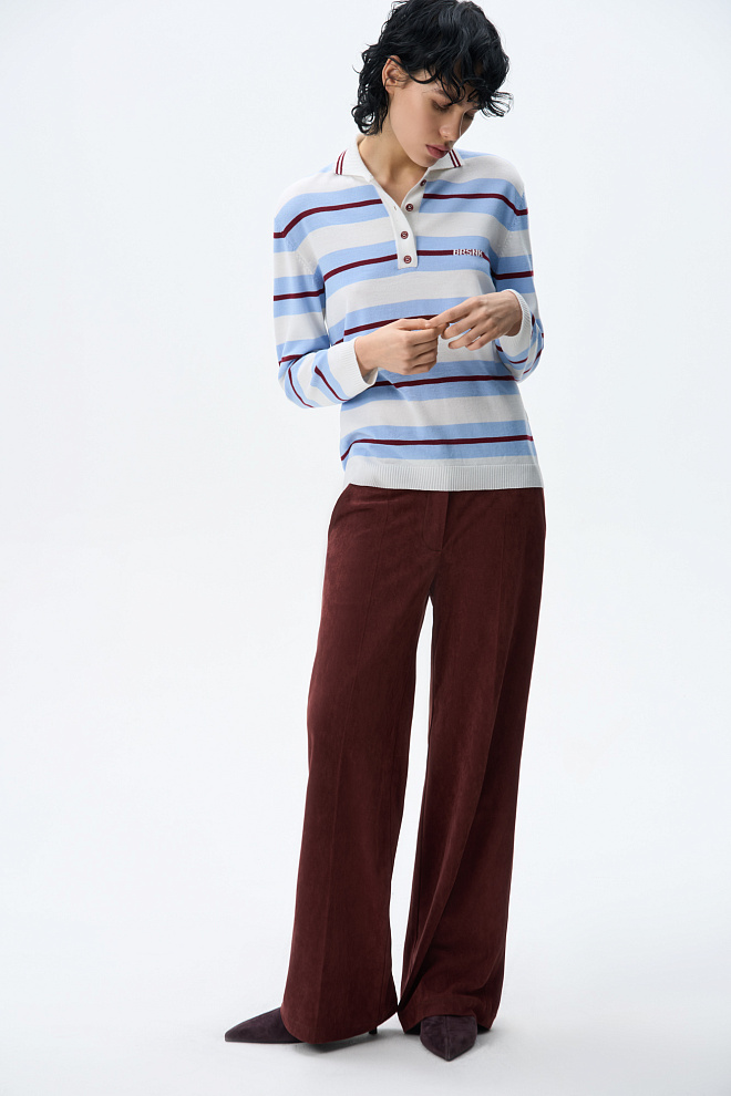 Трикотажное поло в полоску