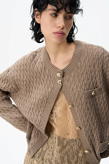 Кардиган из шерсти мериноса экстрафайн 