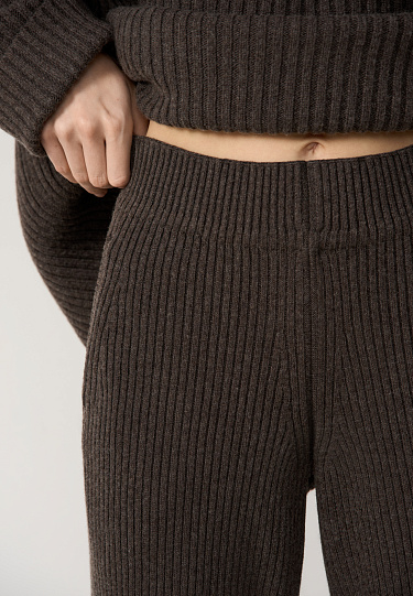 Брюки в рубчик из кашемира и шерсти 