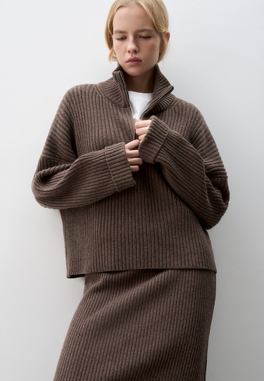 Джемпер в рубчик из кашемира и шерсти