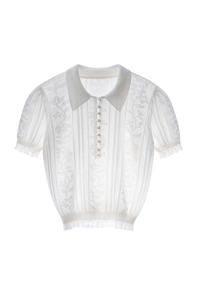Ажурное поло с пайетками