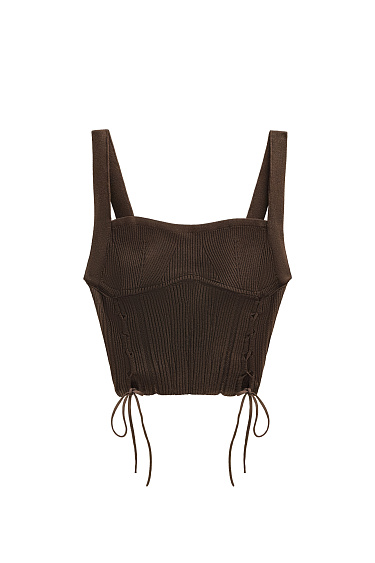 Трикотажный топ со шнуровкой