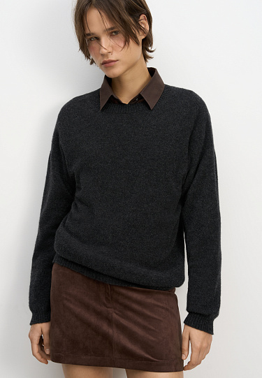 Юбка мини с отделкой под замшу