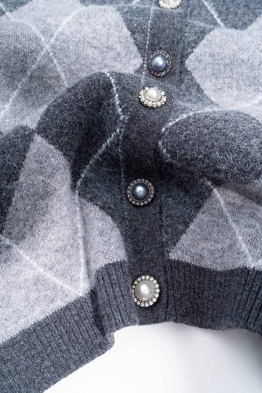 Кардиган из кашемира с узором аргайл