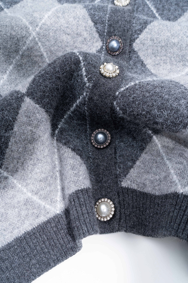 Кардиган из кашемира с узором аргайл