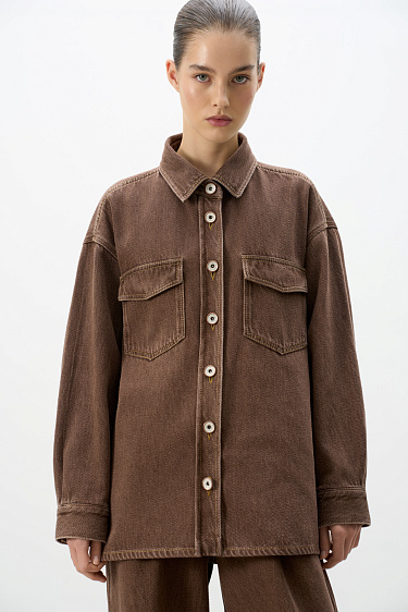 Джинсовая рубашка с нагрудными карманами