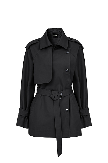 Укороченный тренч с широким запахом