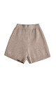 Трикотажные шорты мини из шерсти и кашемира. Модель по фигуре с эластичным поясом в рубчик.