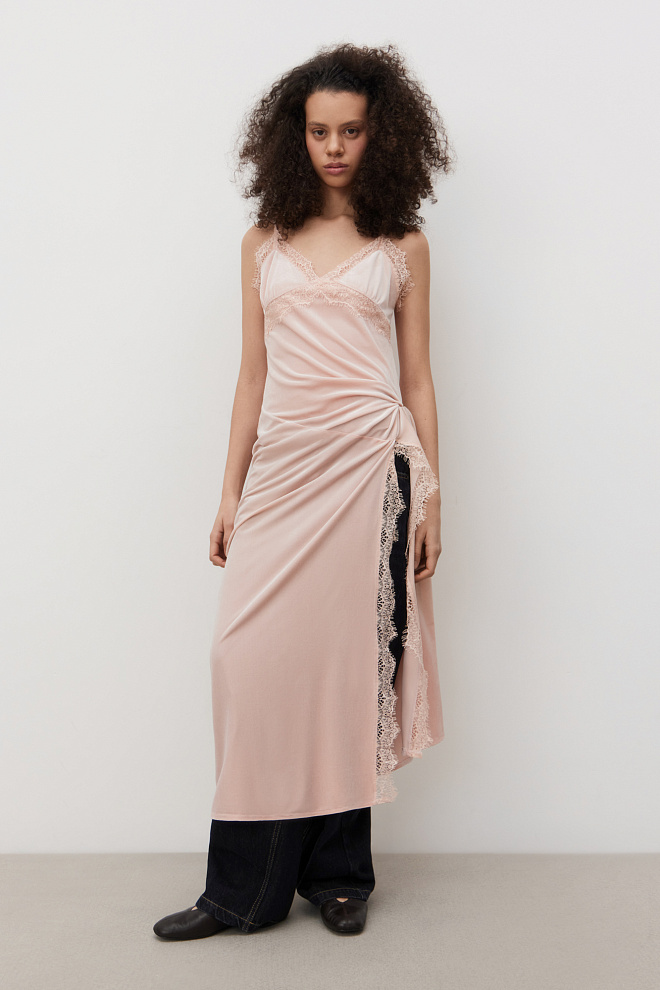 Бархатное платье-комбинация