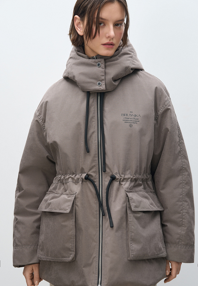 Парка на синтепоне с дополнительным воротником