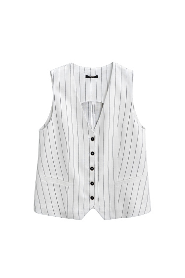 Льняной костюм в полоску