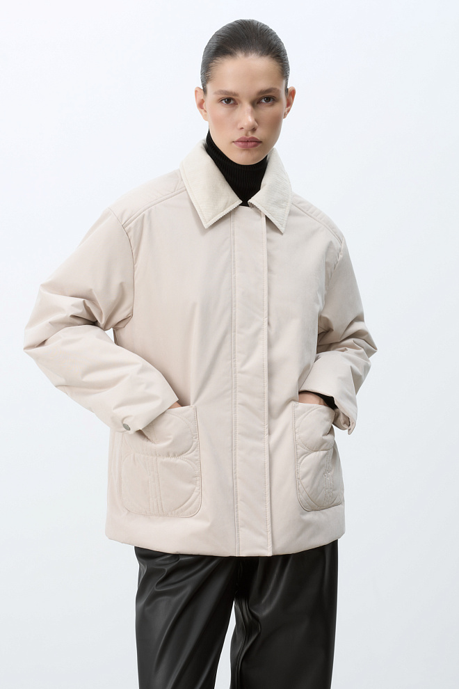 Куртка с воротником из вельвета