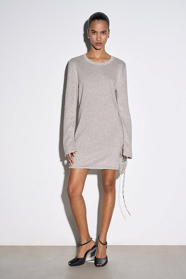 Платье мини с добавлением люрекса