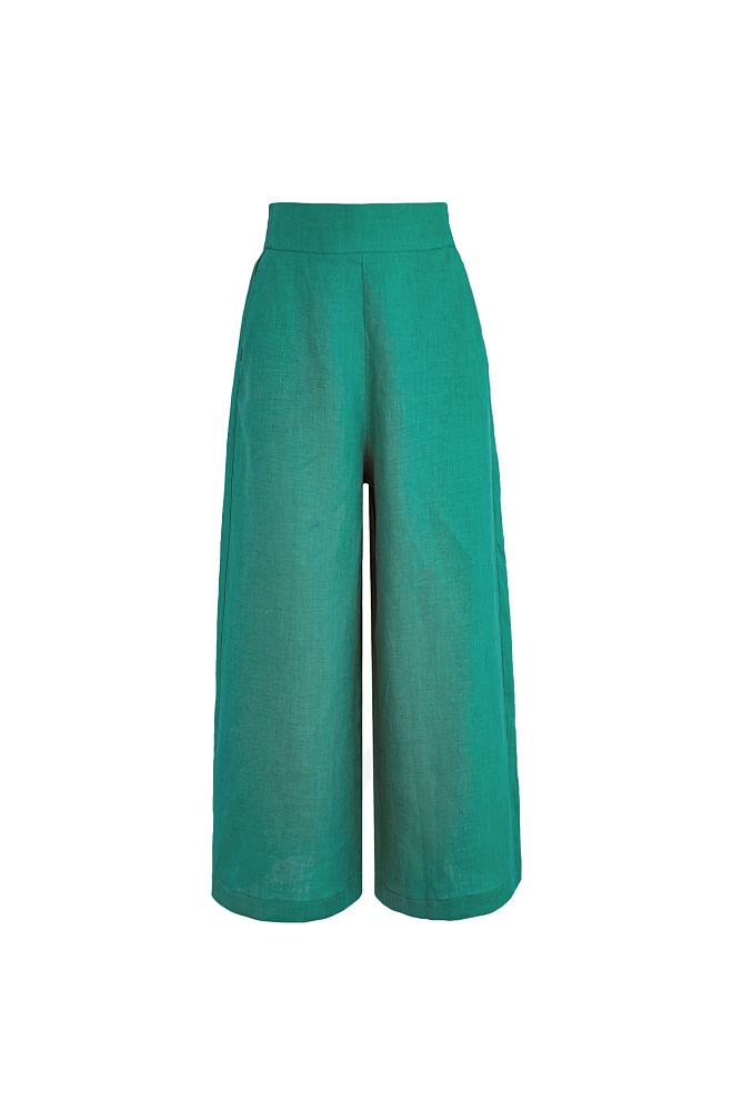 Льняные брюки-кюлоты