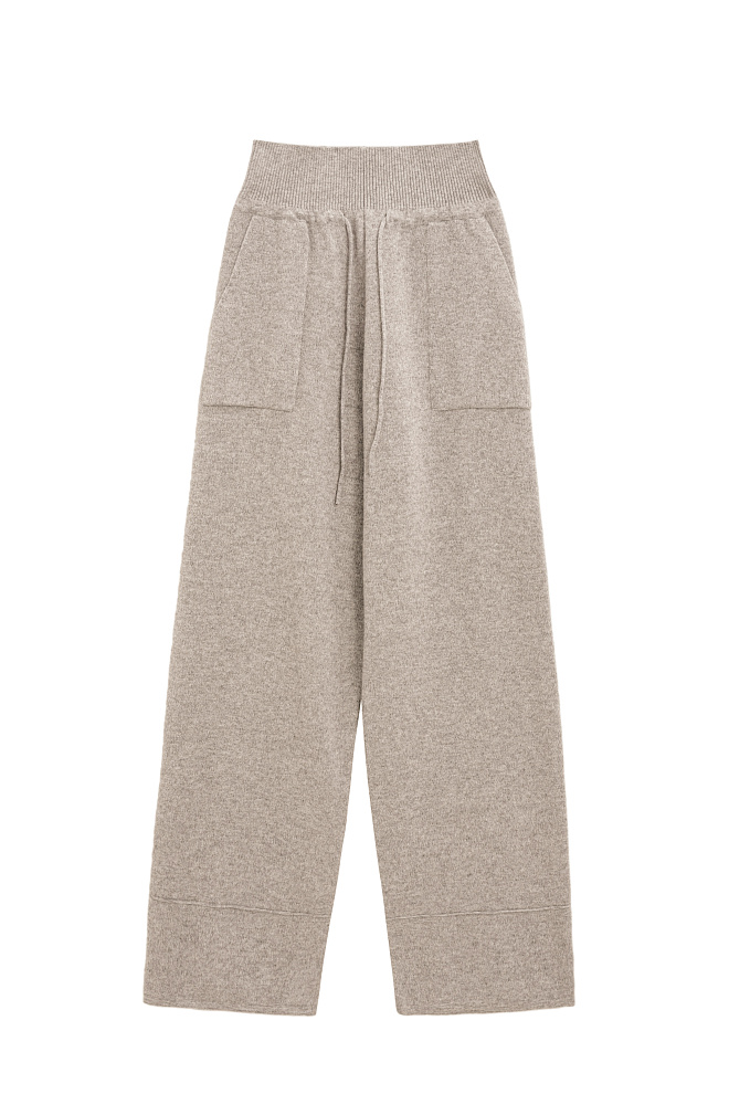 Трикотажные брюки с широким поясом