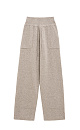 Трикотажные брюки из кашемира, шерсти и вискозы. Модель свободного силуэта со средней посадкой, широким эластичным поясом в рубчик и большими накладными карманами. 