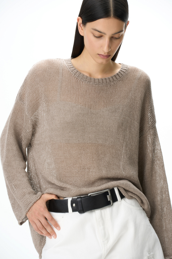 Полупрозрачный джемпер из 100% льна