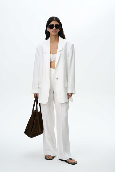 Брюки палаццо из 100% льна