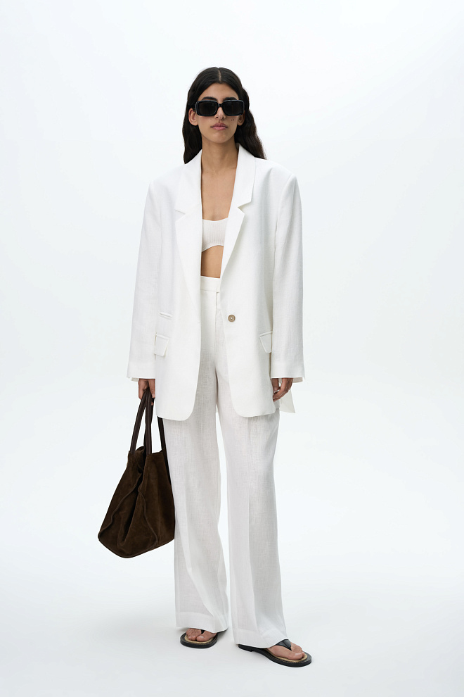 Брюки палаццо из 100% льна