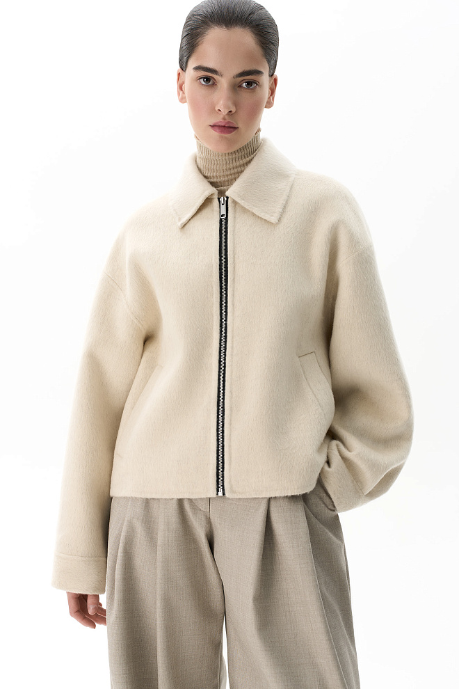 Жакет на молнии из 100% шерсти