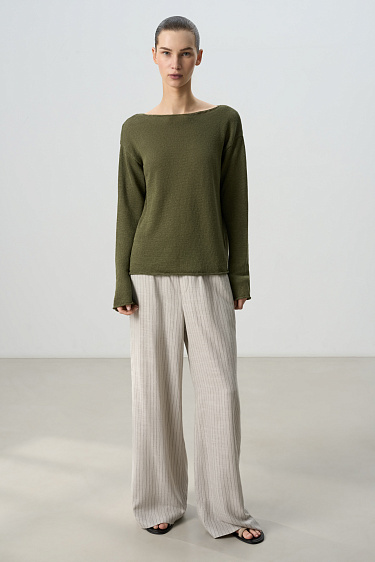 Трикотажный джемпер из 100% льна