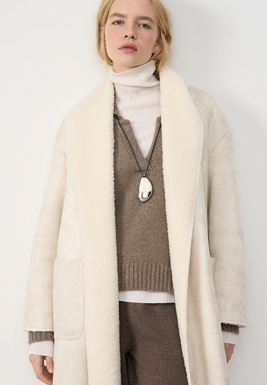 Двусторонее пальто-дубленка