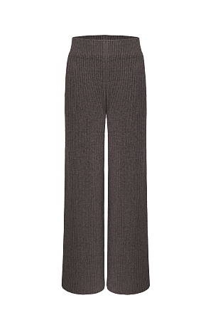 коричневый Широкие брюки из шерсти с добавлением кашемира. Модель прямого кроя с боковыми карманами. Пояс на эластичной резинке.