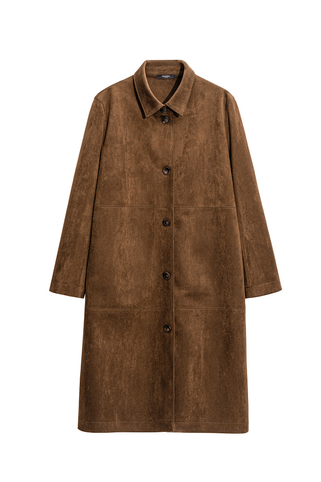 Тренч с отделкой под замшу