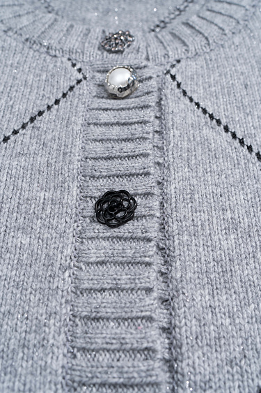 Кардиган из шерсти и кашемира с узором аргайл