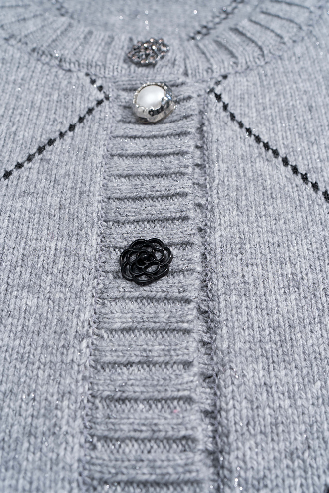 Кардиган из шерсти и кашемира с узором аргайл