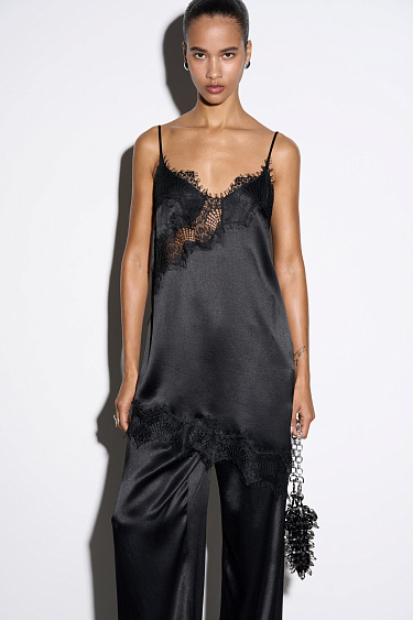 Платье-комбинация с кружевом