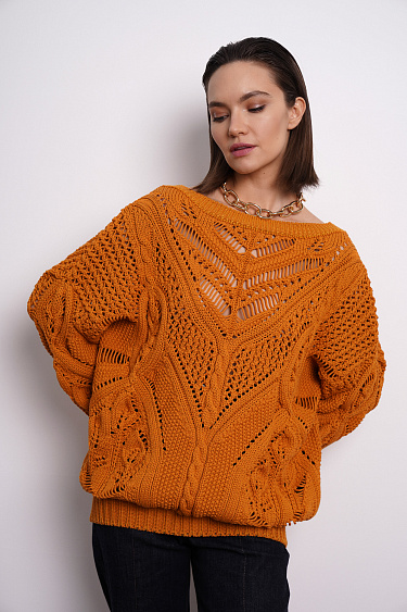 Ажурный джемпер из хлопка