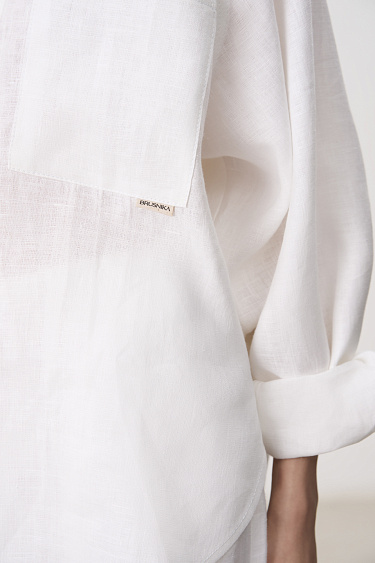 Рубашка из 100% льна с рукавом реглан