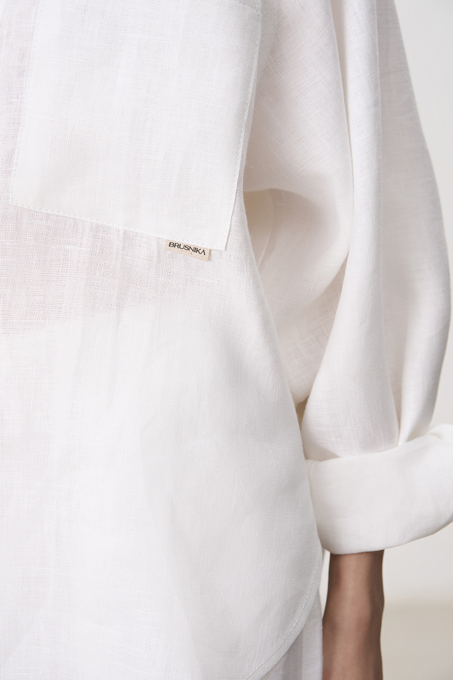 Рубашка из 100% льна с рукавом реглан