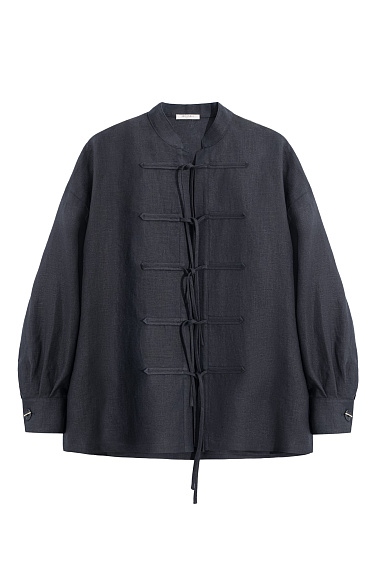 Рубашка из 100% льна на завязках