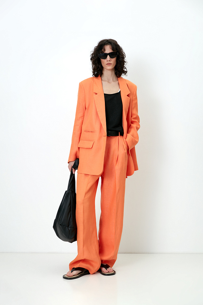 Брюки палаццо из 100% льна