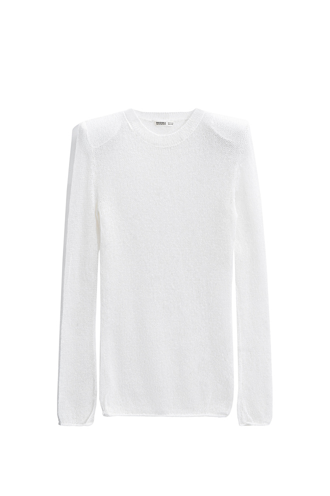 Мохеровый джемпер с плечиками