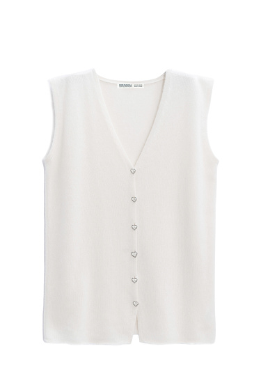 Удлиненный жилет из пуха лисы