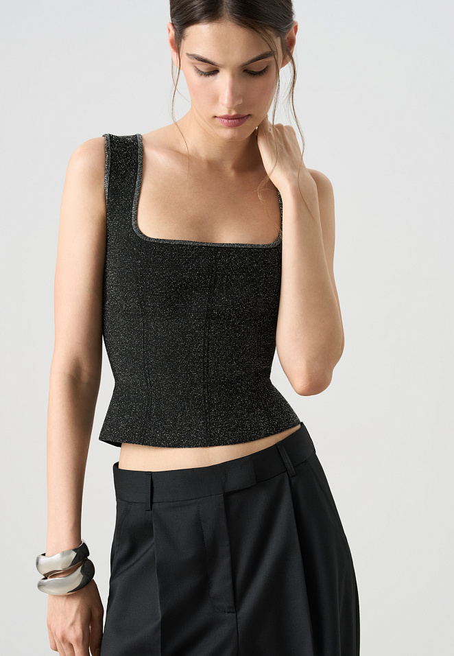 Короткий корсет с люрексом