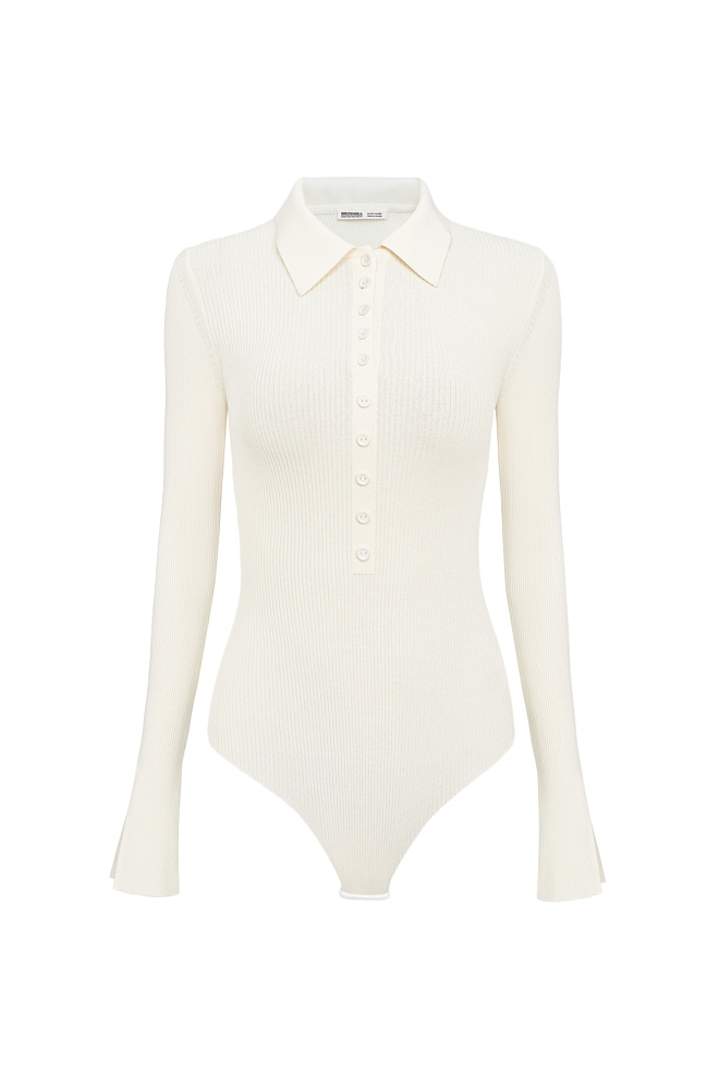 Трикотажное боди с длинным рукавом