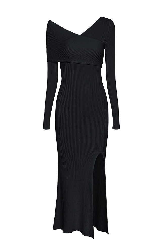 Платье миди из вискозы с отлетной деталью