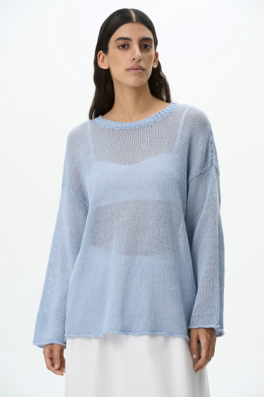 Полупрозрачный джемпер из 100% льна